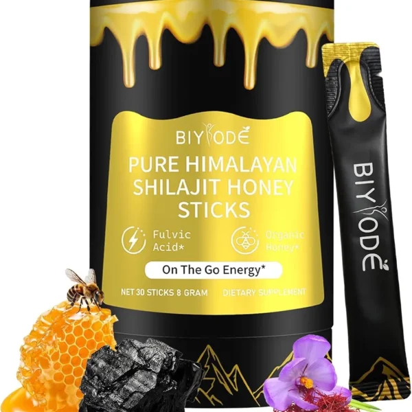 BIYYODE Shilajit Honey Sticks miód himalajski z shilajit 30 saszetek 240 g