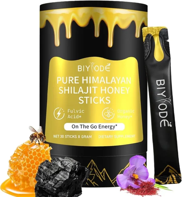 BIYYODE Shilajit Honey Sticks miód himalajski z shilajit 30 saszetek 240 g