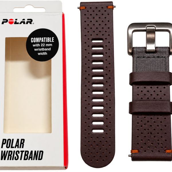 Pasek do zegarka Polar 22 mm brązowy perforowany z klamrą