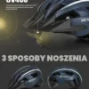 Kask rowerowy VICTGOAL rozmiar M z goglami magnetycznymi LED granatowy
