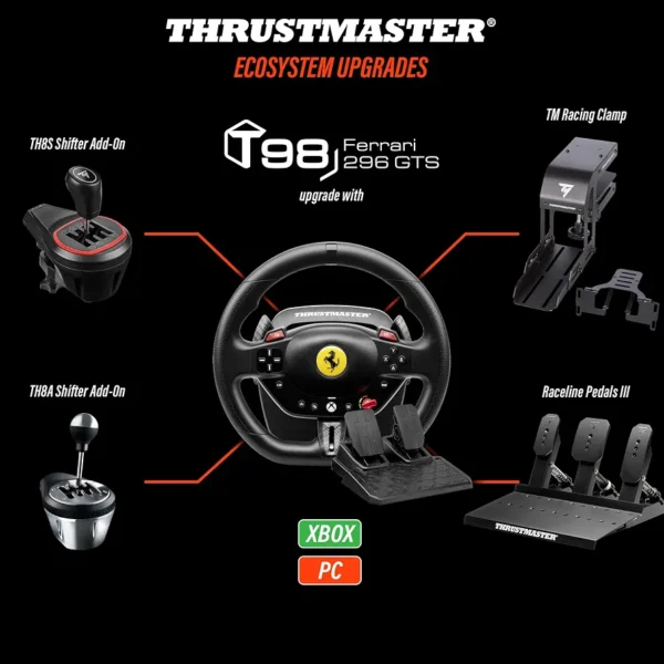 Kierownica Thrustmaster T98 Ferrari 296 GTS z pedałami Xbox Series X/S PC