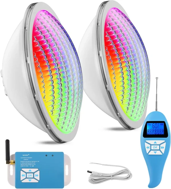 Lampy basenowe LED RGB 35W IP68 12V LyLmLe 2 szt. pilot sterownik