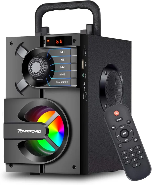 Głośnik Bluetooth TOMPROAD S39 Przenośny RGB Radio FM USB Pilot