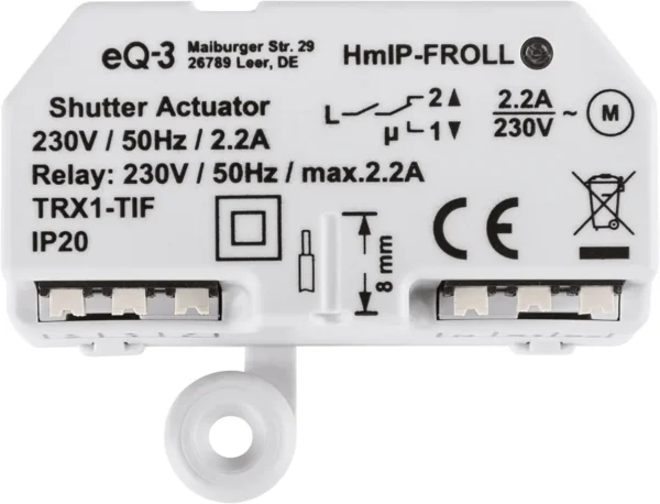 Homematic IP HmIP-FROLL sterownik rolet i markiz podtynkowy 230V 2,2A