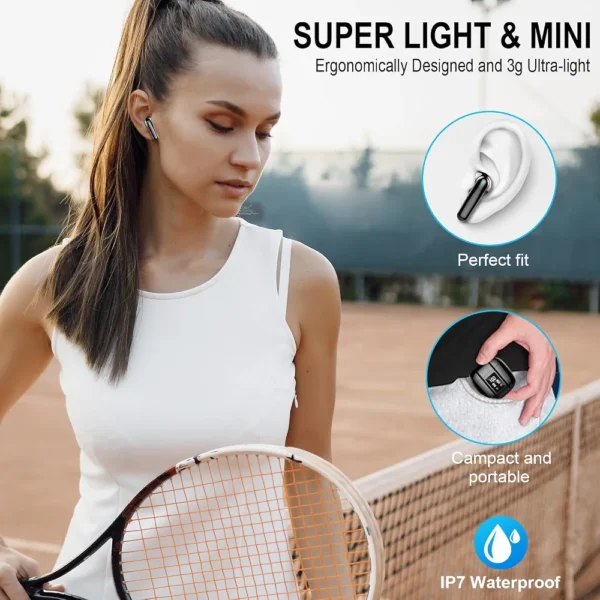 Słuchawki bezprzewodowe Bluetooth TWS i50 dotykowe Hi-Fi LED czarne