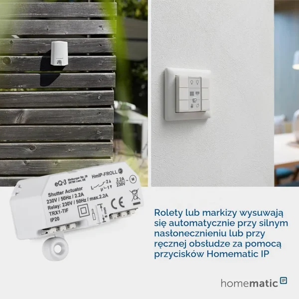 Homematic IP HmIP-FROLL sterownik rolet i markiz podtynkowy 230V 2,2A