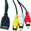 Kabel adapter USB żeńskie na 3 RCA Cinch AV audio wideo 20 cm