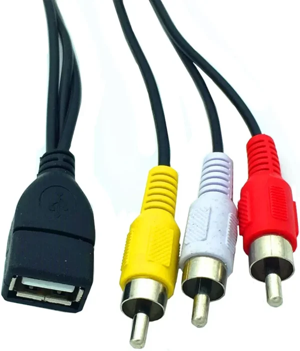 Kabel adapter USB żeńskie na 3 RCA Cinch AV audio wideo 20 cm