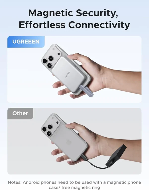 Dysk zewnętrzny SSD UGREEN D619 magnetyczny MagSafe USB-C 10Gbps srebrny