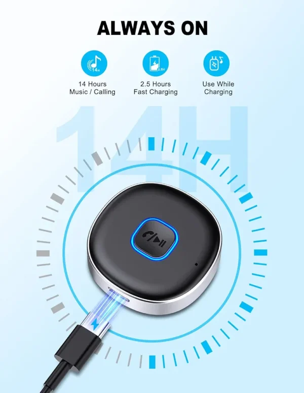 Odbiornik Bluetooth J33 AUX 3,5 mm do samochodu adapter audio z mikrofonem